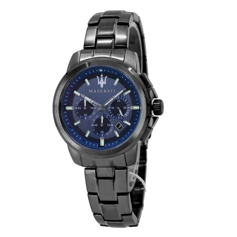 Maserati Successo Chronograph Blue Dial Black Steel Strap Watch For Men - R8873621005 Buy Now By Maserati
