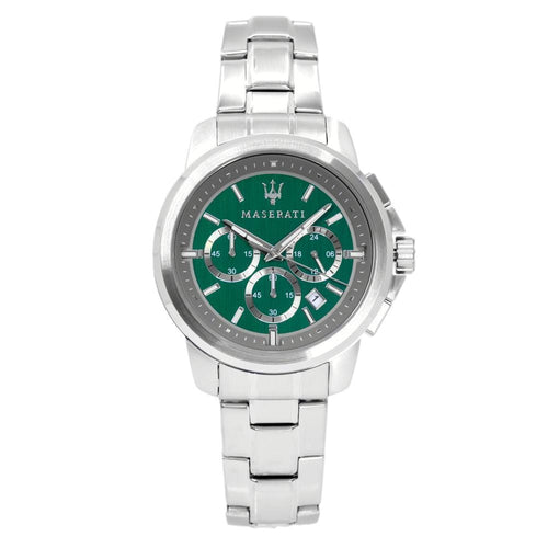 Maserati Successo Chronograph Green Dial Silver Steel Strap Watch For Men - R8873621017 Buy Now By Maserati