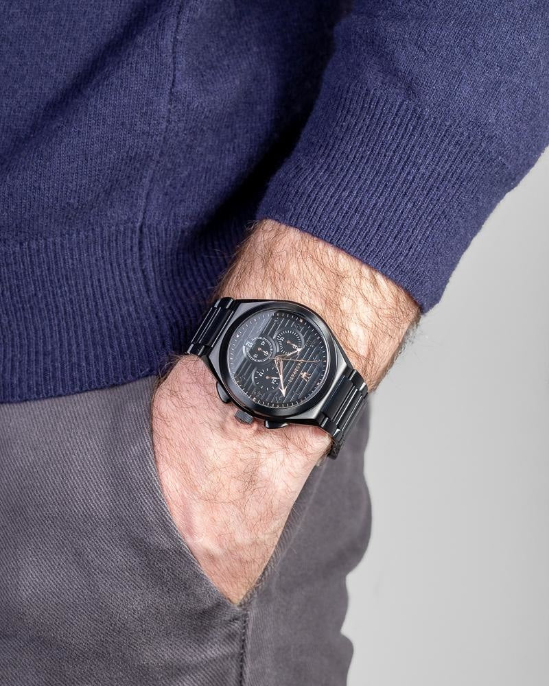 Maserati Triconic Quartz Black Dial Black Steel Strap Watch For Men - R8873639003 Buy Now By Maserati