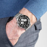 Maserati SFIDA Chronograph Black Dial Silver Steel Strap Watch For Men - R8873640004 Buy Now By Maserati