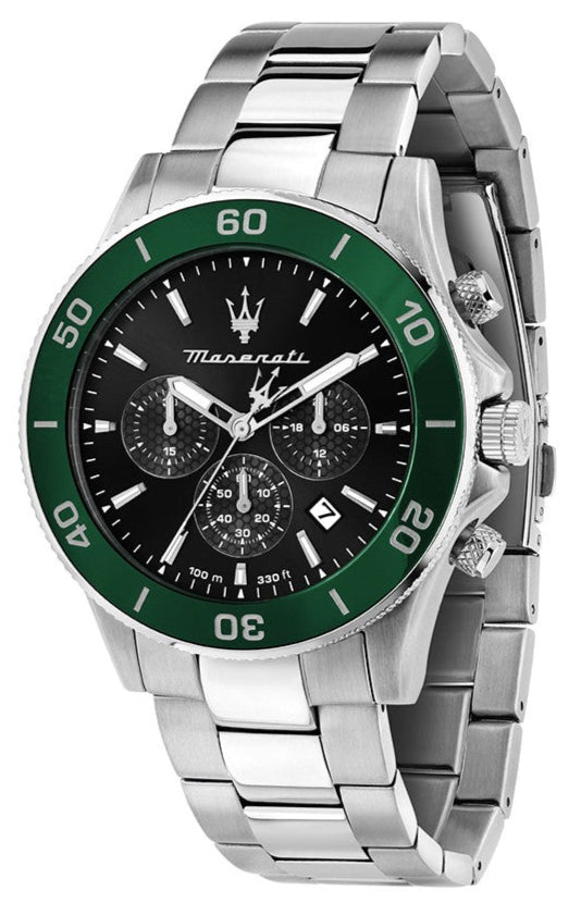 Maserati Competizione Chronograph Black Dial Silver Steel Strap Watch For Men - R8873600008 Buy Now By Maserati