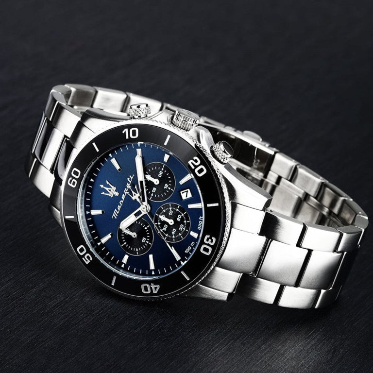 Maserati Competizione Chronograph Blue Dial Silver Steel Strap Watch For Men - R8873600009 Buy Now By Maserati
