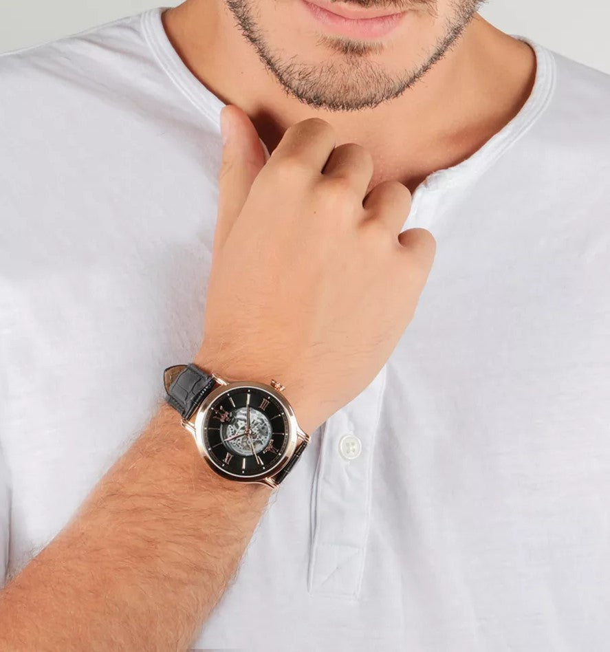 Maserati Epoca Automatic Skeleton Mechanical Black Watch For Men - R8821118001 Buy Now By Maserati