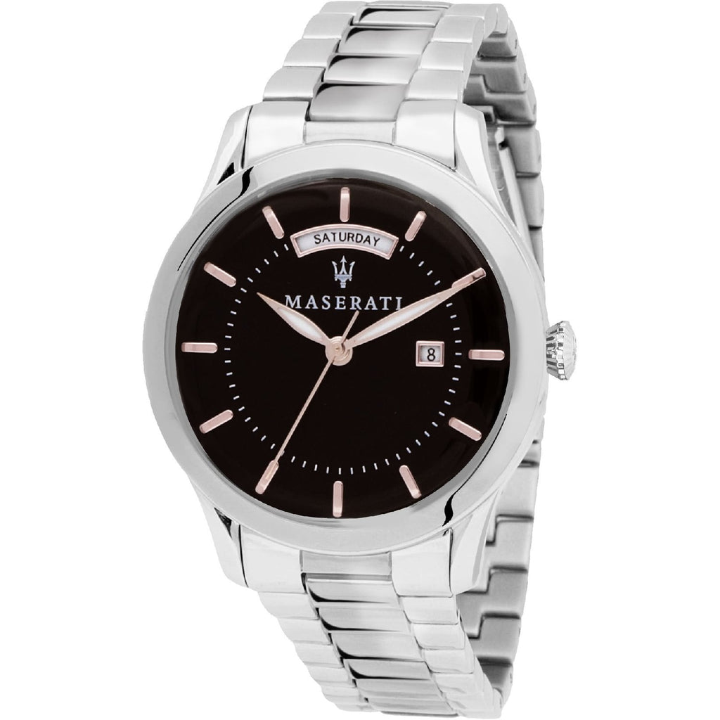 Maserati Tradizione Black Dial Silver Steel Strap Watch For Men - R8853125002 Buy Now By Maserati