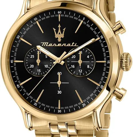 Maserati Epoca Chronograph Black Dial Gold Steel Strap Watch For Men - R8873618023 Buy Now By Maserati
