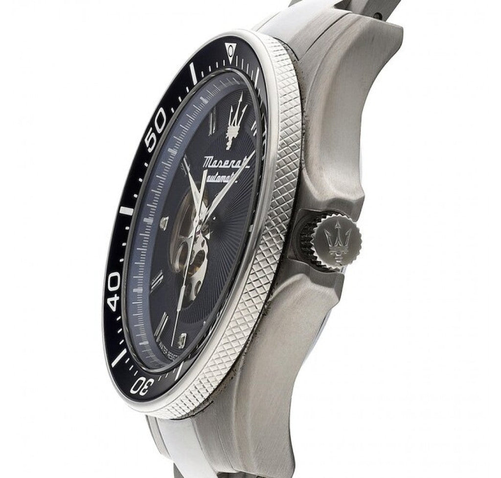 Maserati SFIDA Automatic Skeleton Blue Dial Silver Steel Strap Watch For Men - R8823140007 Buy Now By Maserati