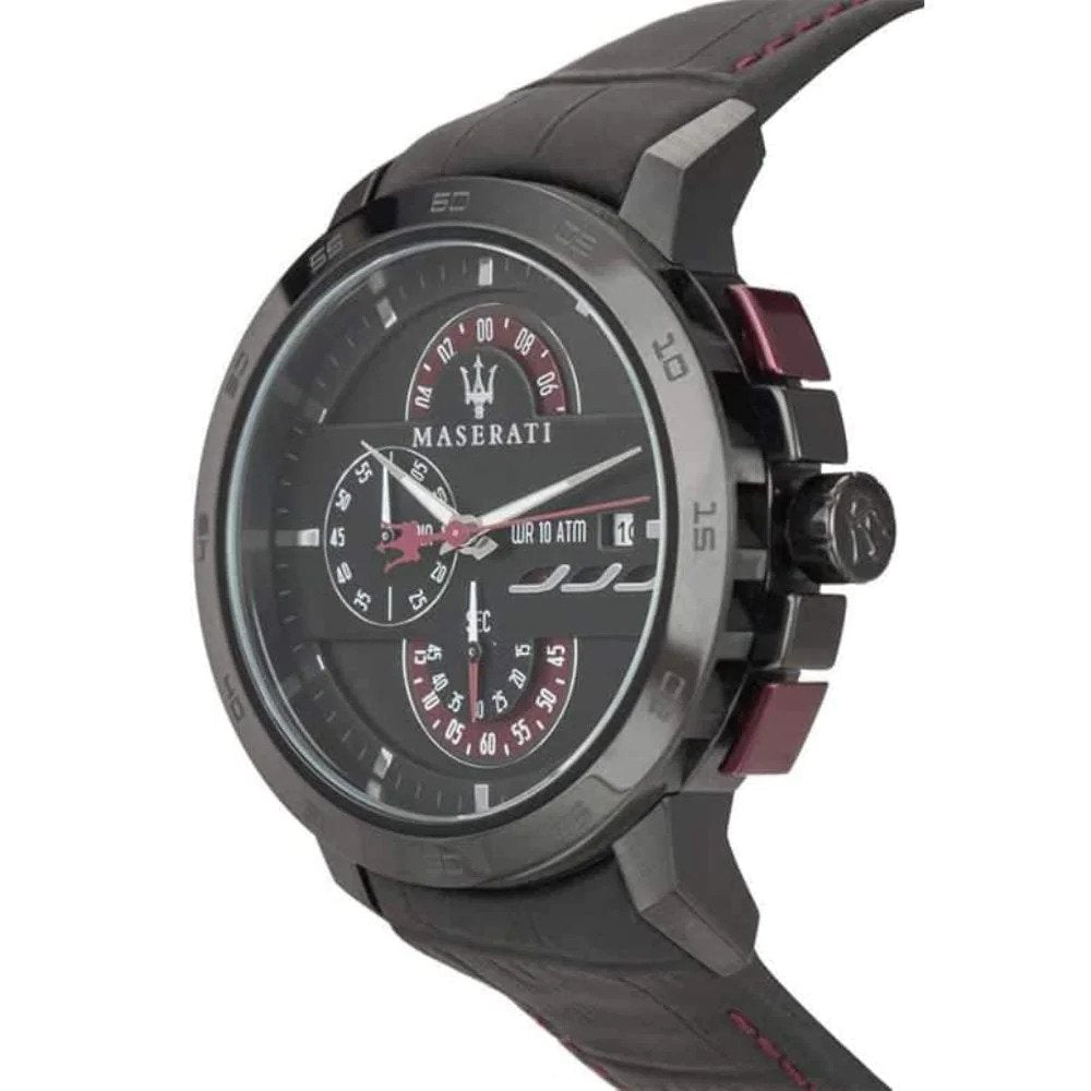 Maserati Ingegno Chronograph Black Dial Black Leather Strap Watch For Men - R8871619003 Buy Now By Maserati