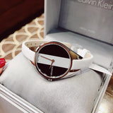 Calvin Klein Rebel White Black Dial White Leather Strap Watch for Women - K8P231L1 Buy Now By Calvin Klein