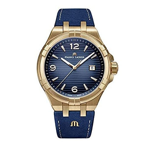 Maurice Lacroix Aikon Date Limited Edition Blue Dial Blue Leather Strap Watch For Men - AI1028-BRZ01-420-1 Buy Now By Maurice Lacroix