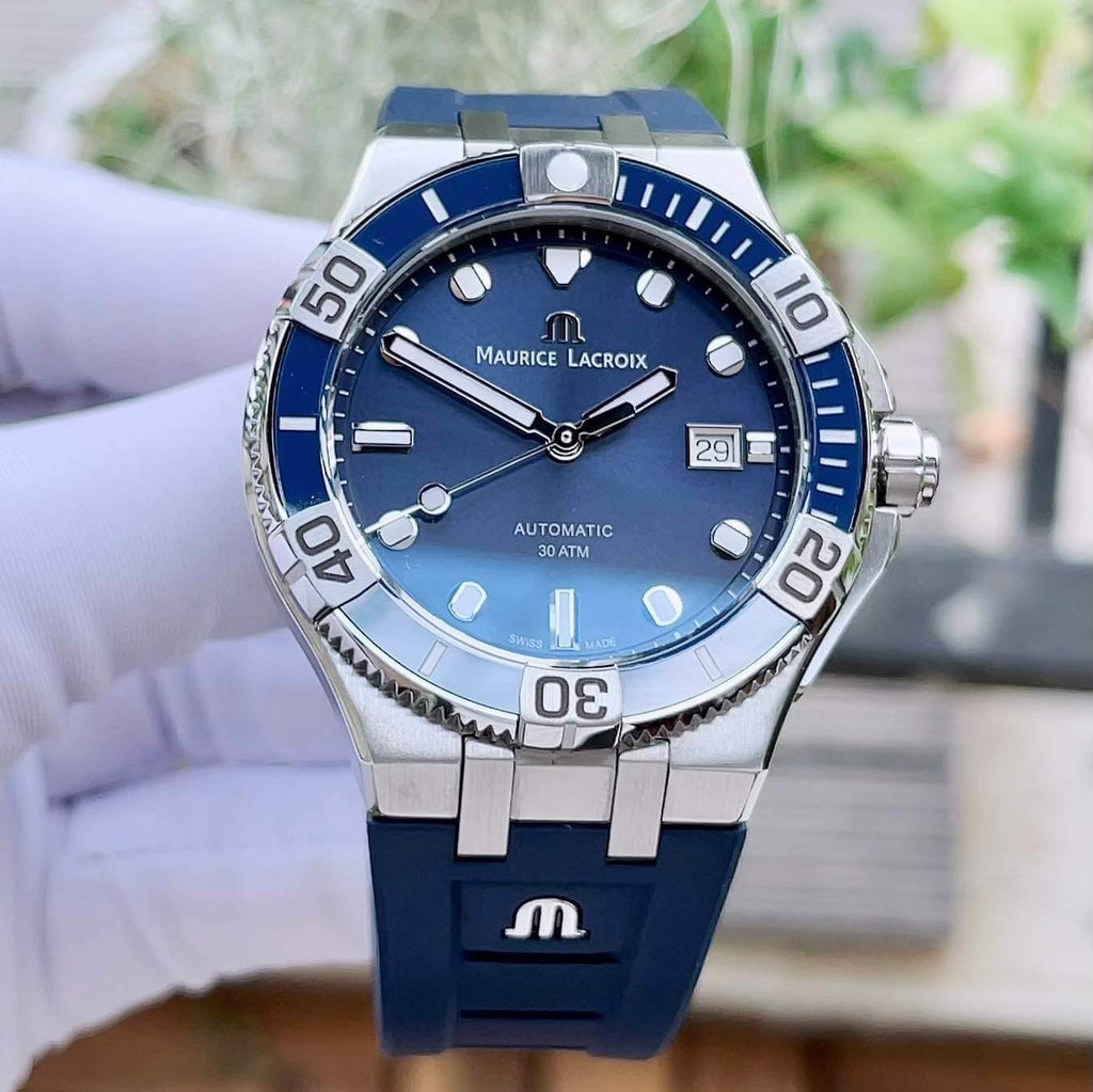 Maurice Lacroix Aikon Venturer Blue Dial Blue Rubber Strap Watch for Men - AI6058-SS001-430-1 Buy Now By Maurice Lacroix