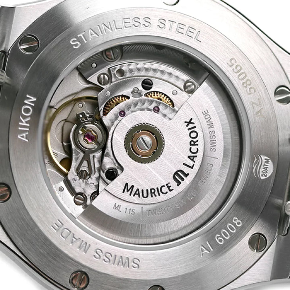 Maurice Lacroix Aikon Chronograph Green Dial Green Rubber Strap Watch for Men - AI1018-SS000-630-5 Buy Now By Maurice Lacroix