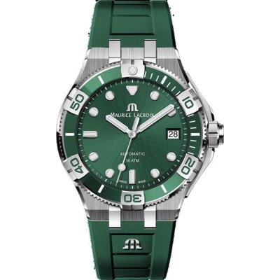 Maurice Lacroix Aikon Venturer Green Dial Green Rubber Strap Watch for Men - AI6057-SSL50-630-5 Buy Now By Maurice Lacroix
