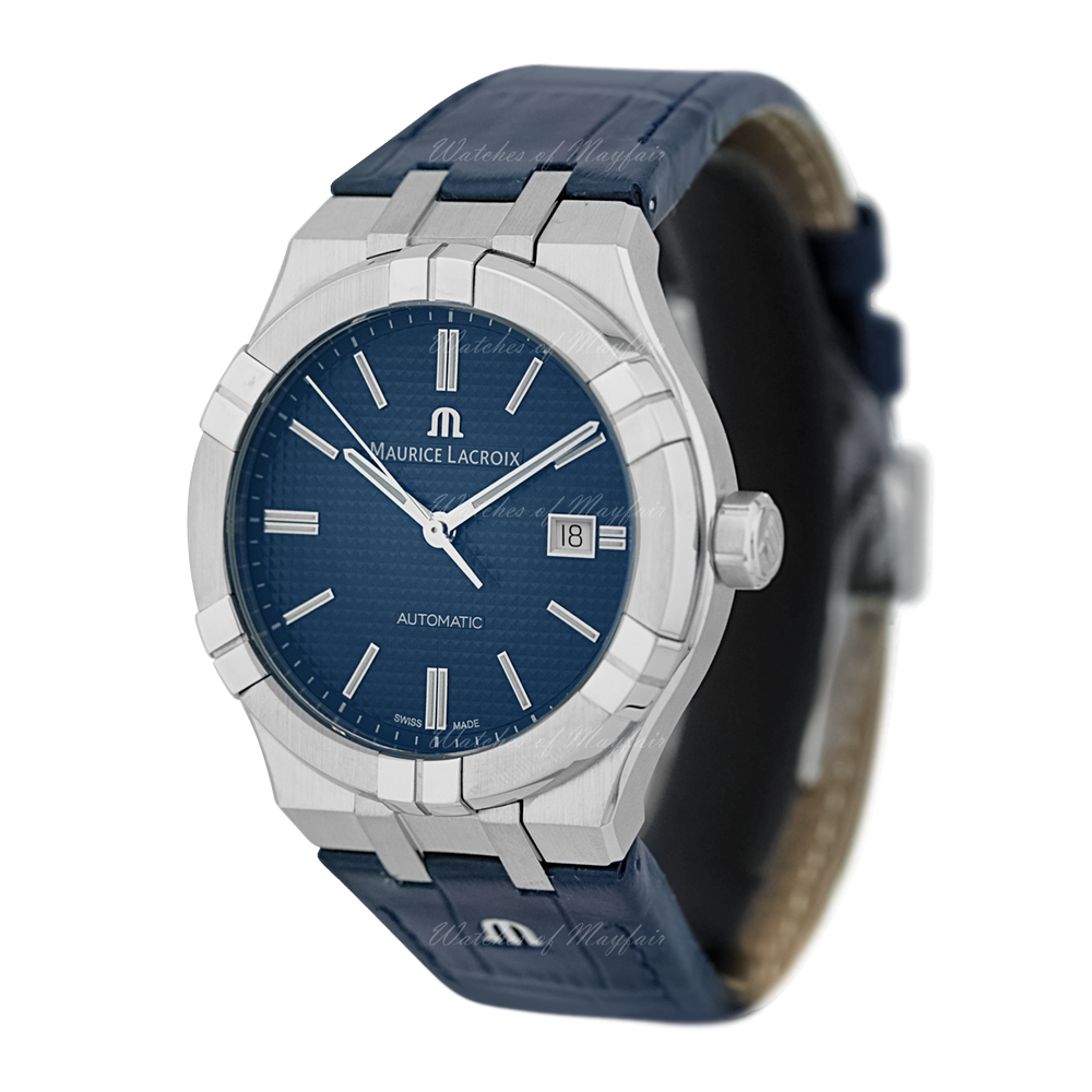 Maurice Lacroix Aikon Automatic Blue Dial Blue Leather Strap Watch For Men - AI6008-ss001-430-1 Buy Now By Maurice Lacroix