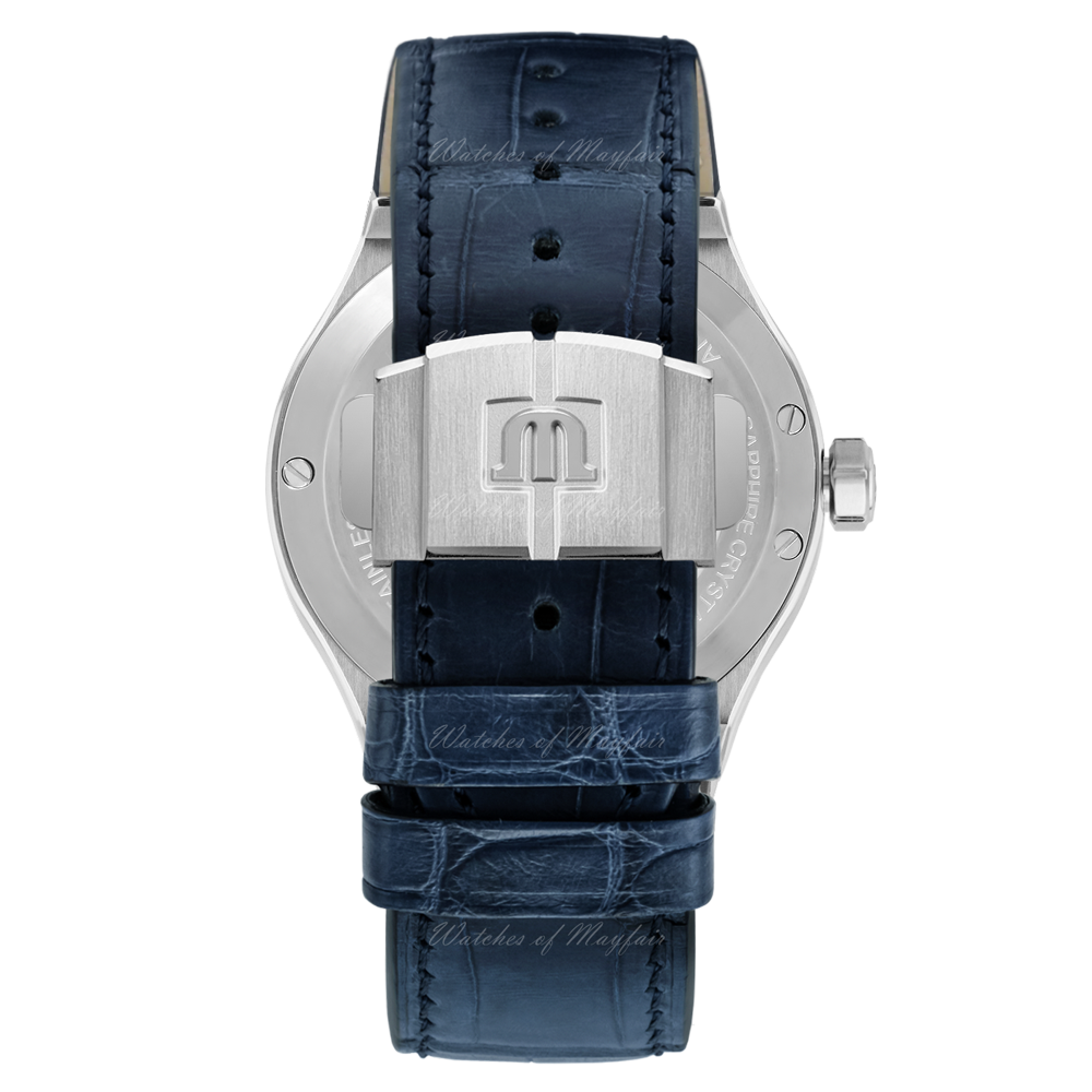 Maurice Lacroix Aikon Automatic Blue Dial Blue Rubber Strap Watch for Men - AI11808-SS000B-430-4 Buy Now By Maurice Lacroix