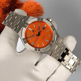 Maurice Lacroix Aikon Automatic Date Orange Dial Silver Steel Strap Watch For Men - AI6008-SS00F-530-E Buy Now By Maurice Lacroix