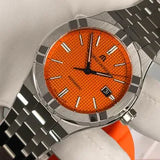 Maurice Lacroix Aikon Automatic Date Orange Dial Silver Steel Strap Watch For Men - AI6008-SS00F-530-E Buy Now By Maurice Lacroix