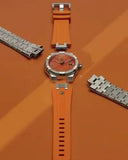 Maurice Lacroix Aikon Automatic Date Orange Dial Silver Steel Strap Watch For Men - AI6008-SS00F-530-E Buy Now By Maurice Lacroix