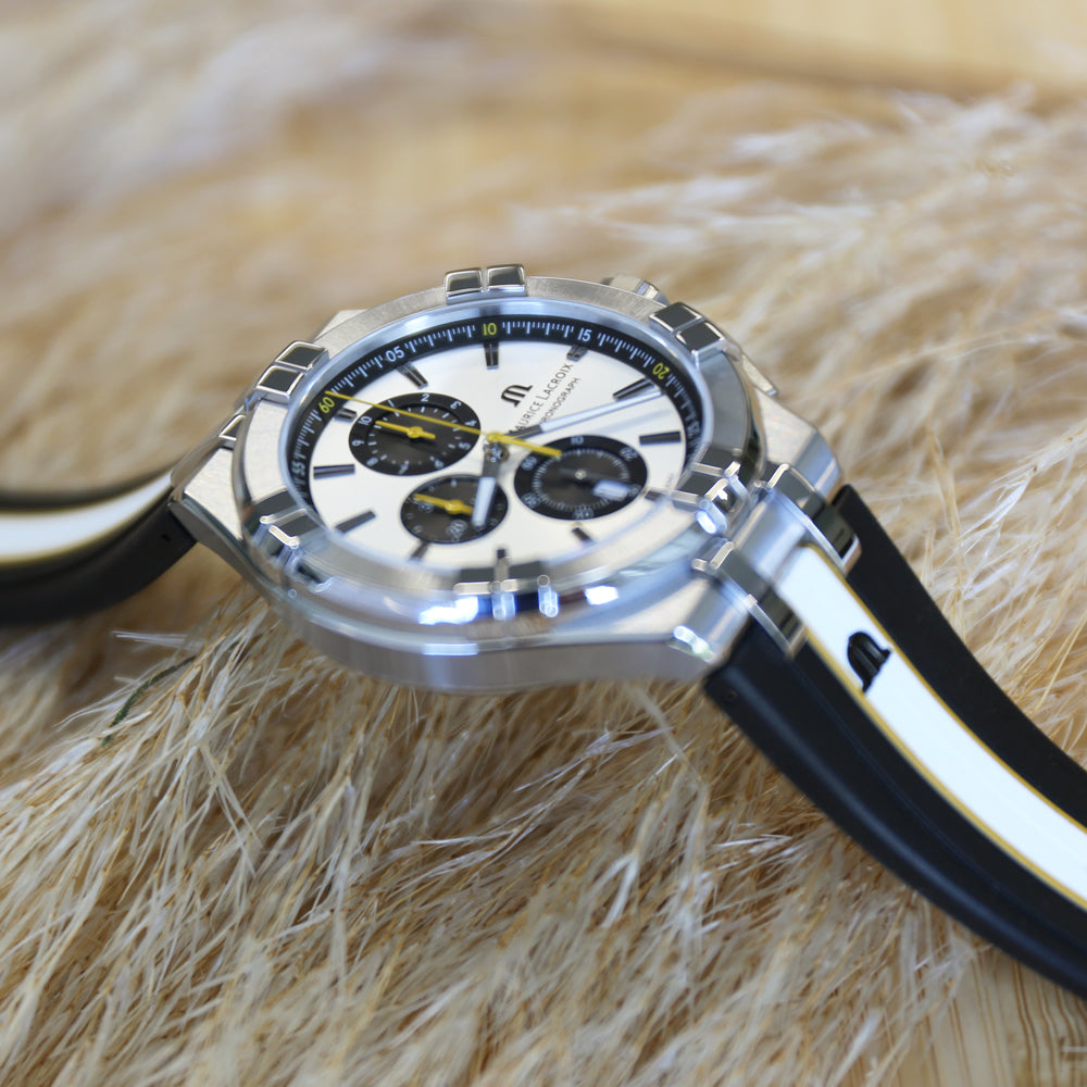 Maurice Lacroix Aikon Chronograph King of the Court Limited Edition Silver Dial Grey Rubber Strap Watch for Men - AI1018-TT030-130-K Buy Now By Maurice Lacroix