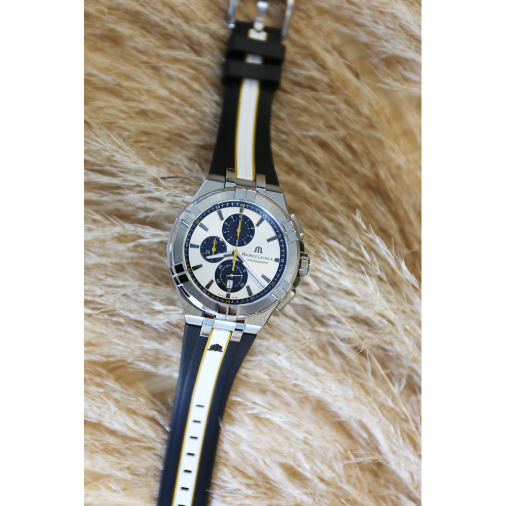 Maurice Lacroix Aikon Chronograph King of the Court Limited Edition Silver Dial Grey Rubber Strap Watch for Men - AI1018-TT030-130-K Buy Now By Maurice Lacroix