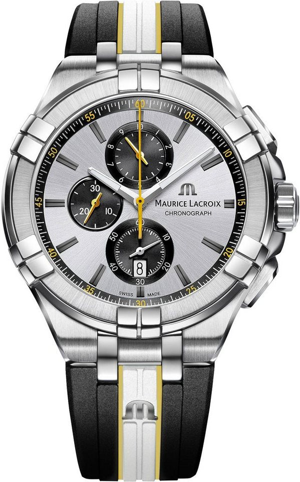 Maurice Lacroix Aikon Chronograph King of the Court Limited Edition Silver Dial Grey Rubber Strap Watch for Men - AI1018-TT030-130-K Buy Now By Maurice Lacroix