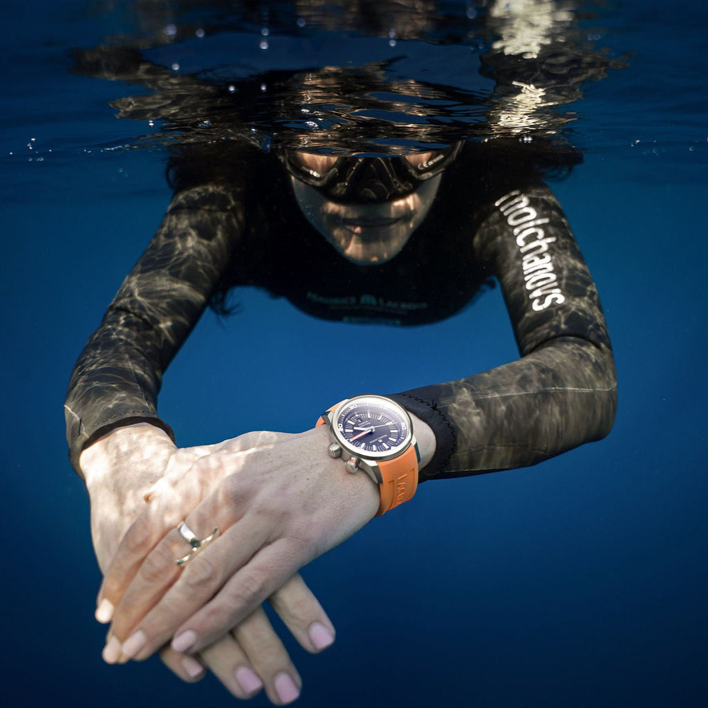 Maurice Lacroix Pontos S Diver Black Dial Orange Rubber Strap Watch For Men - PT6248-SS00L-330-J Buy Now By Maurice Lacroix