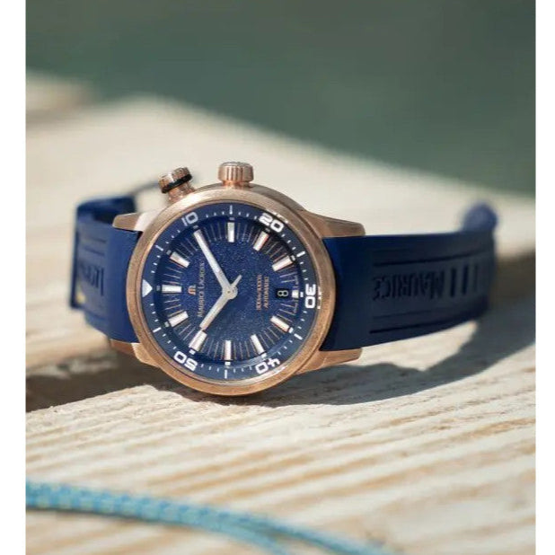 Maurice Lacroix Pontos Divers Limited Edition Blue Dial Blue Leather Strap Watch For Men - PT6248-BRZ0B-430-4 Buy Now By Maurice Lacroix