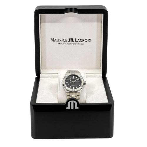 Maurice Lacroix Aikon Automatic Black Dial Silver Steel Strap Watch For Men - AI6008-SS002-330-1 Buy Now By Maurice Lacroix