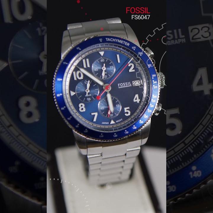 Fossil Sport Tourer Chronograph Blue Dial Silver Steel Strap Watch for Men - FS6047 Buy Now By Fossil