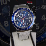 Fossil Sport Tourer Chronograph Blue Dial Silver Steel Strap Watch for Men - FS6047 Buy Now By Fossil