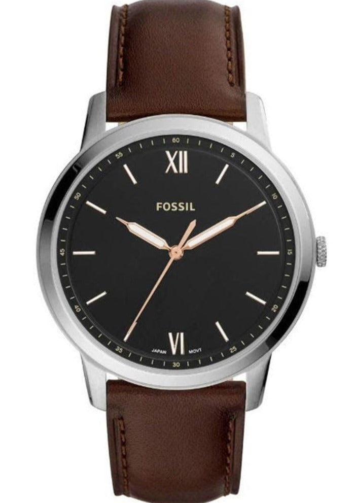 Fossil The Minimalist 3H Black Dial Brown Leather Strap Watch for Men - FS5464 Buy Now By Fossil