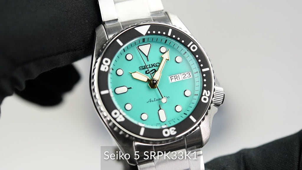 Seiko 5 Sports SKX Midi Automatic Teal Dial Silver Steel Strap Watch For Men - SRPK33K1 Buy Now By Seiko
