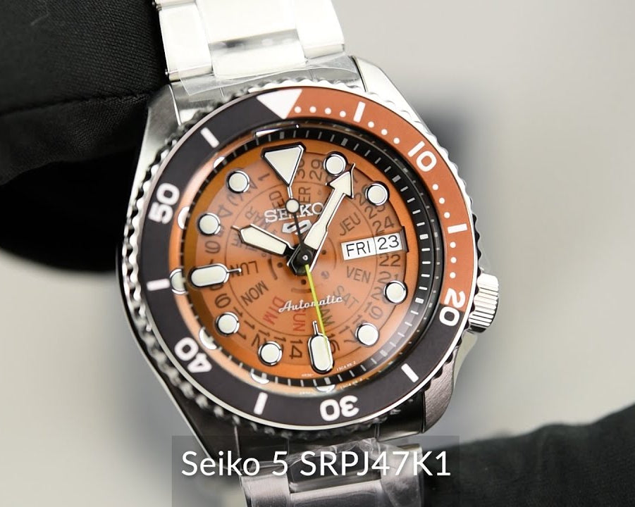 Seiko 5 Sports Sonar Special Edition Brown Dial Silver Steel Strap Watch For Men - SRPJ47K1 Buy Now By Seiko