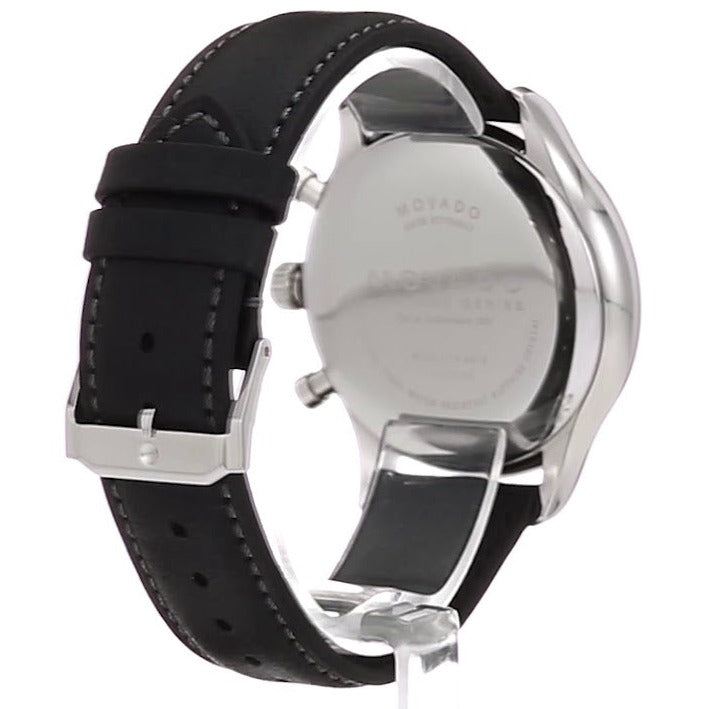 Movado Heritage Chronograph Black Dial Black Leather Strap Watch for Men - 3650005 Buy Now By Movado