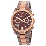 Fossil Perfect Boyfriend Multifunction Brown Dial Two Tone Steel Strap Watch for Women - ES4284 Buy Now By Fossil