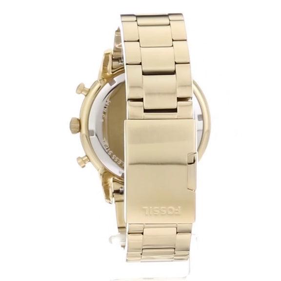 Fossil Townsman Chronograph White Dial Gold Steel Strap Watch for Men - FS5348 Buy Now By Fossil