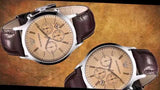 Emporio Armani Classic Chronograph Beige Dial Brown Leather Strap Watch For Men - AR2433 Buy Now By Emporio Armani
