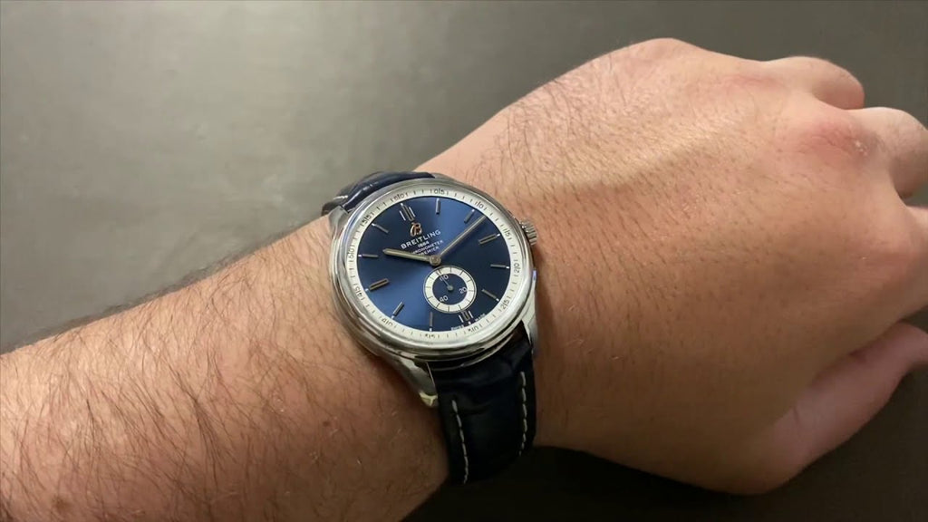 Breitling Premier Automatic 40mm Blue Dial Blue Leather Strap Mens Watch - A37340351C1P2 Buy Now By Breitling