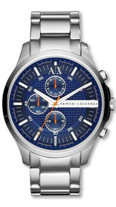Armani Exchange Hampton Chronograph Blue Dial Silver Steel Strap Watch For Men - AX2155 Buy Now By Armani Exchange