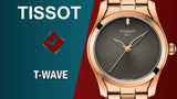 Tissot T Wave Anthracite Dial Rose Gold Steel Strap Watch For Women - T112.210.33.061.00 Buy Now By Tissot