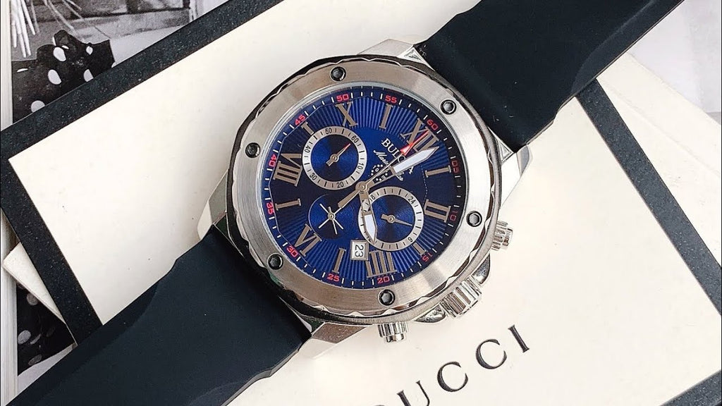 Bulova Marine Star Blue Dial Black Silicone Strap Watch for Men - 98B258 Buy Now By Bulova