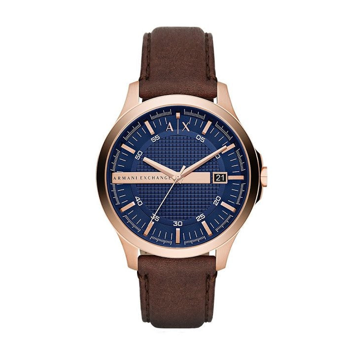 Armani Exchange Hampton Chronograph Blue Dial Brown Leather Strap Watch For Men - AX2172 Buy Now By Armani Exchange