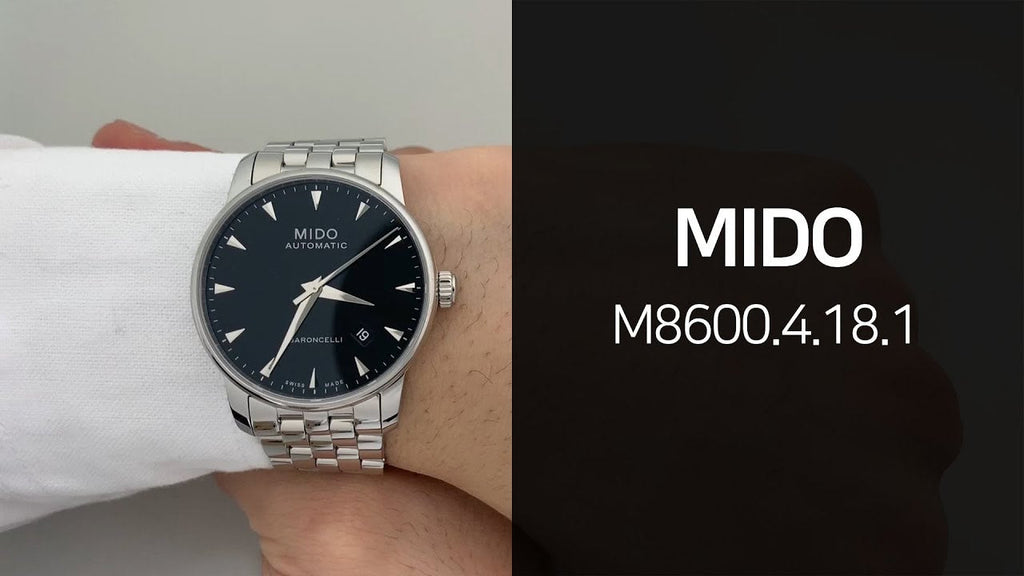 Mido Baroncelli Ii Automatic Black Dial Silver Steel Strap Watch For Men - M8600.4.18.1