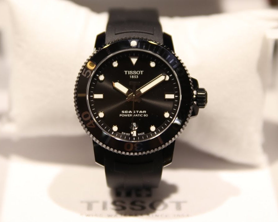 Tissot Seastar 1000 Powermatic 80 Black Dial Black Rubber Strap Watch For Men - T120.407.37.051.00 Buy Now By Tissot