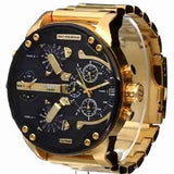 Diesel Mr Daddy 2.0 Chronograph Black Dial Gold Steel Strap Watch For Men - DZ7333 Buy Now By Diesel