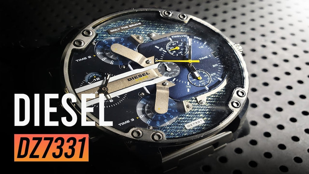 Diesel Big Daddy 2.0 Chronograph Blue Dial Grey Steel Strap Watch For Men - DZ7331 Buy Now By Diesel