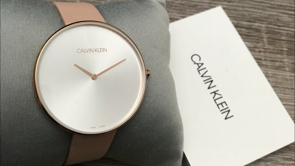 Calvin Klein Full Moon Silver Dial Pink Leather Stap Watch for Women - K8Y236Z6 Buy Now By Calvin Klein