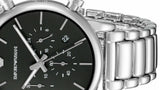 Emporio Armani Chronograph Black Dial Silver Steel Strap Watch For Men - AR1853 Buy Now By Emporio Armani