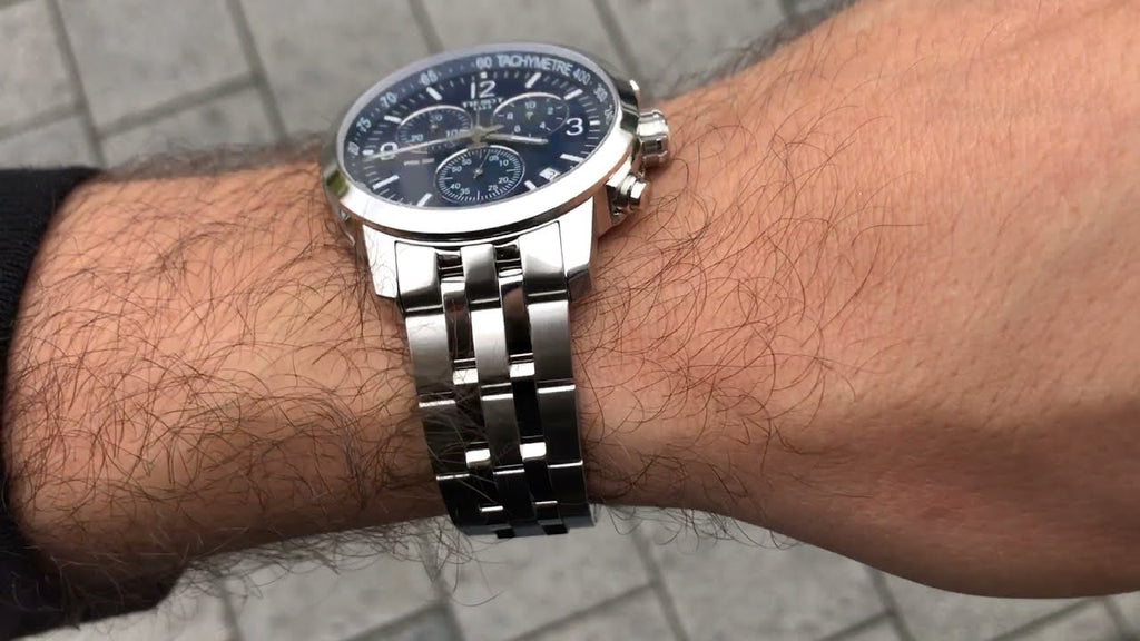 Tissot PRC 200 Chronograph Quartz Blue Dial Silver Steel Strap Watch For Men - T114.417.11.047.00 Buy Now By Tissot