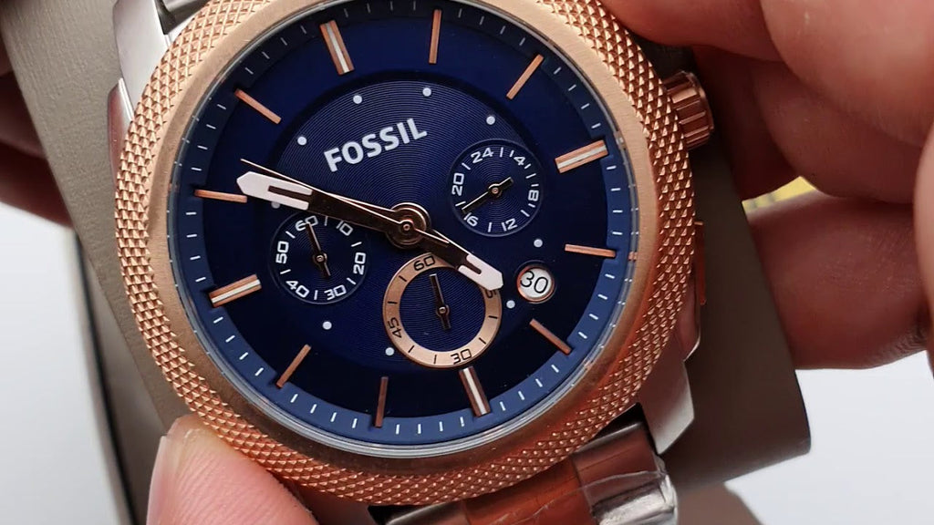 Fossil Machine Blue Dial Two Tone Steel Strap Watch for Men - FS5037 Buy Now By Fossil