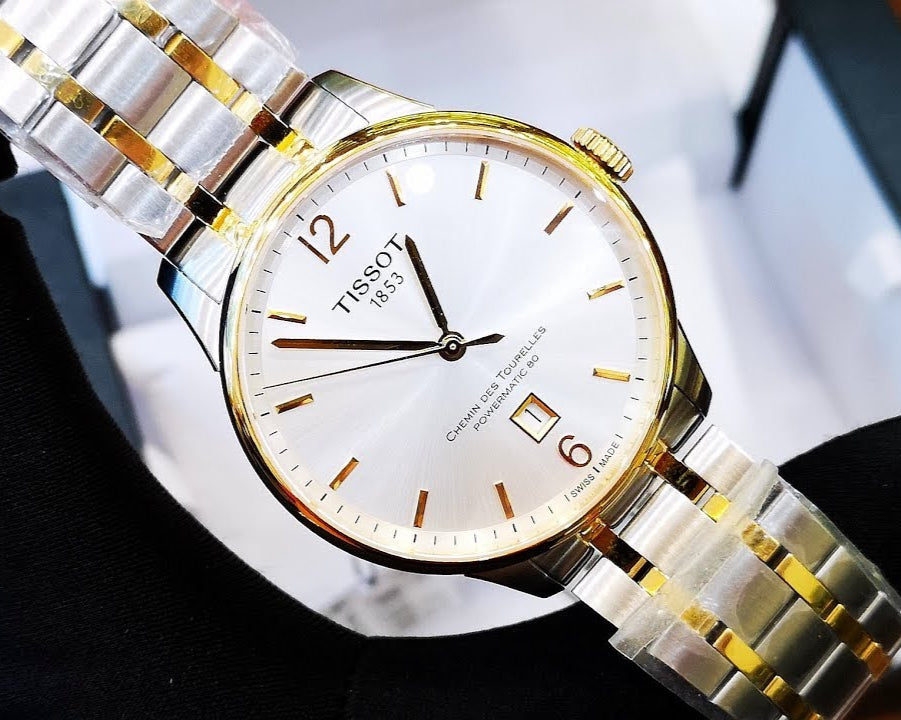 Tissot Chemin Des Tourelles Powermatic 80 Silver Dial Two Tone Steel Strap Watch For Men - T099.407.22.037.00 Buy Now By Tissot